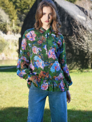 Coop Flounce On Blouse | Green