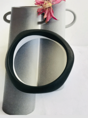 Twigg Silicone Wave Bangle | Black White