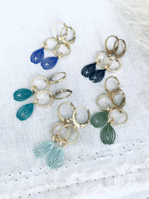 Twigg Tulip Hoop Earring | Black