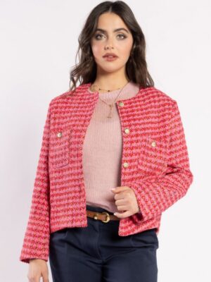 Drama The Label Seine Blazer | Pink Herringbone