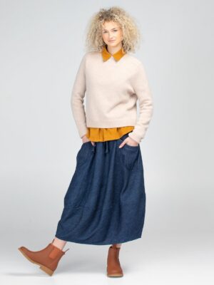 Boom Shanker Guru Skirt | Dark Denim