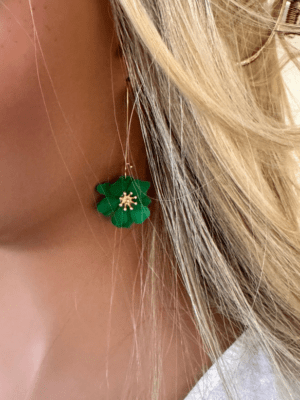 Twigg Zinnia Drop Earrings | Green
