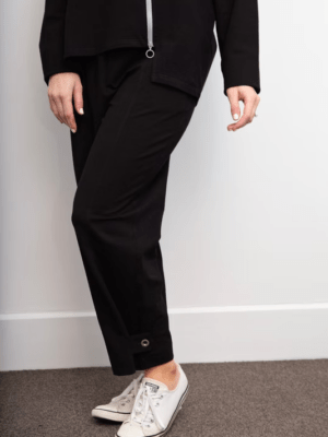 White on Black Cropped Pant Black