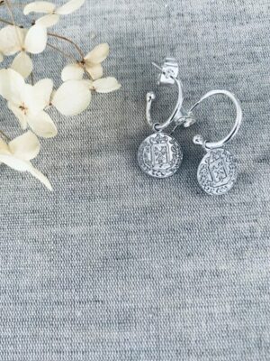 Twigg Sterling Silver Stud Huggies | Silver