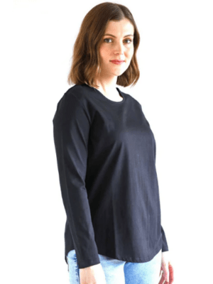 White on Black Must Have LS Top | Black