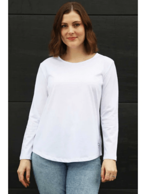 White on Black Must Have LS Top | White