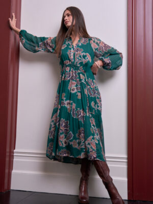 Loobie's Story Versailles Midi Dress | Evergreen