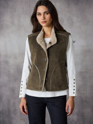 Lania Reversible Aspen Vest | Khaki