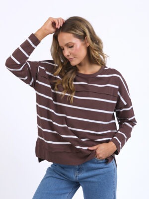 Foxwood Jayne Stripe Throw On | Choc