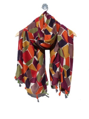 Archer House 3D Cube Print Scarf | Multi