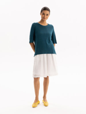 Two By Two Linen Tee | Deep Sea