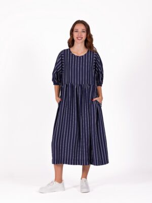 Deeanne Hobbs Brie Dress | Linear Navy