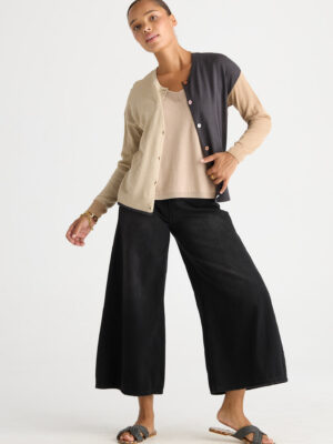 LD & Co Colour Block Cardi | Natural