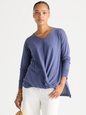 LD & Co Fluid Front Top | Denim