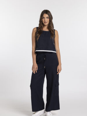 Mi Moso Collet Top | Navy