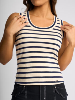 Knewe Riviera Tank | Ecru Stripe