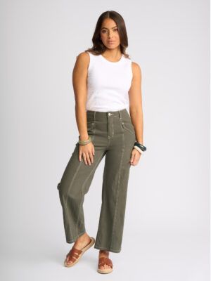 Knewe Shade Wide Leg Pant | Olive