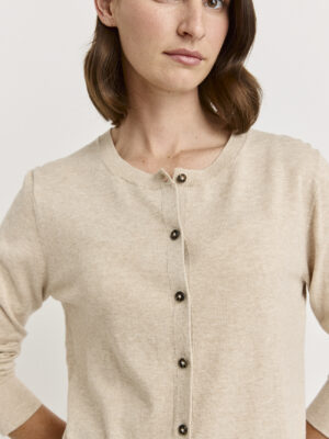 Toorallie Fine Crew Cardigan | Jute