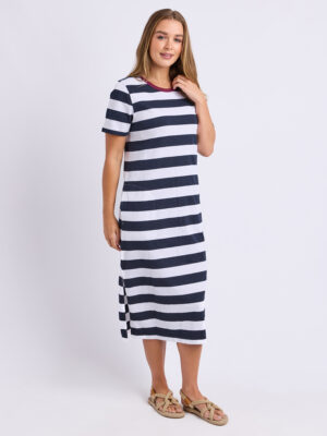 Foxwood Tallow Dress | Navy White Stripe