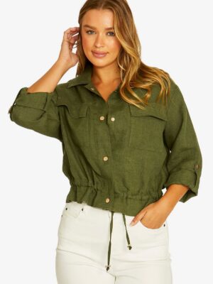 Jump Drawstring Jacket | Evergreen