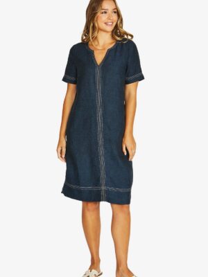 Jump Tack Stitch Dress | Ink