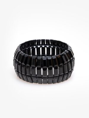 Antler Black Rhinestone Stretch Bracelet