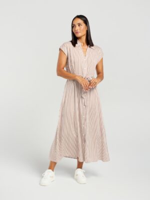 Et Alia Denise Dress | Latte Stripe