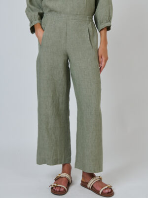 Naturals By O&J Linen Pant | Artichoke