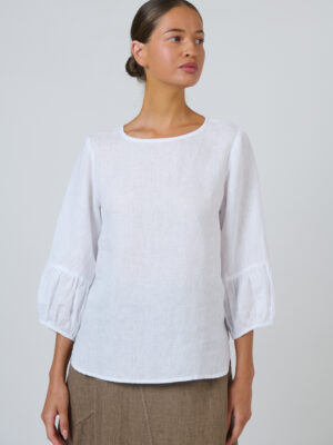 Naturals By O&J Linen Top | White