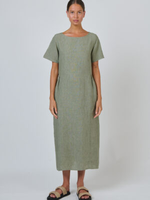 Naturals By O&J Linen Dress | Artichoke