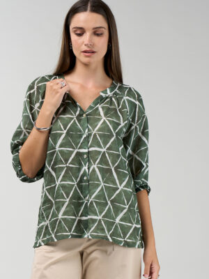 Madly Sweetly Prism Blouse | Khaki