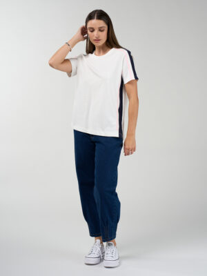 Madly Sweetly Contour Tee | White Navy