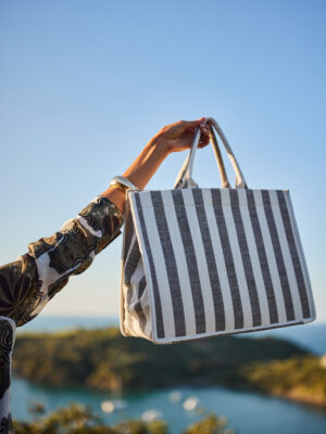 Breeze Tote Bag | Navy Stripe