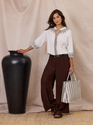 Breeze Tote Bag | Cocoa Stripe