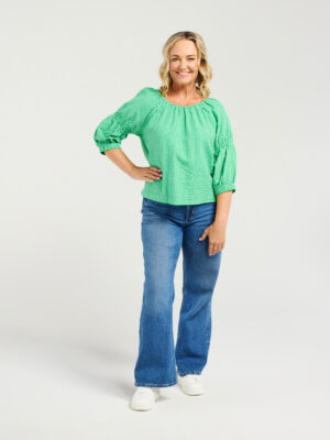 Caitlin Top | Green Stripe