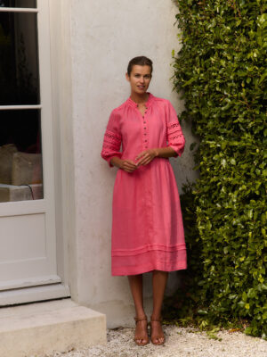 Lania Spiral Dress | Fuchsia