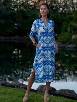 Loobie's Story Zahlee Shirt Dress | Corfu Blue
