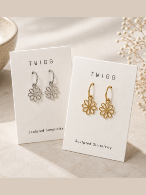 Twigg Noa - Stud Hoop Daisy | Gold